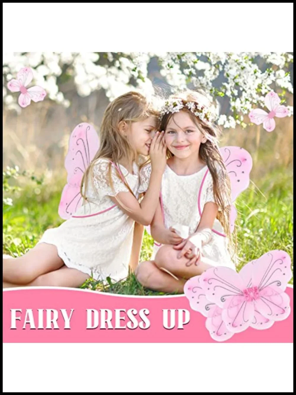 20 Pcs Nylon Butterfly Wings Dress Up Costume Party Decor Kids Girls